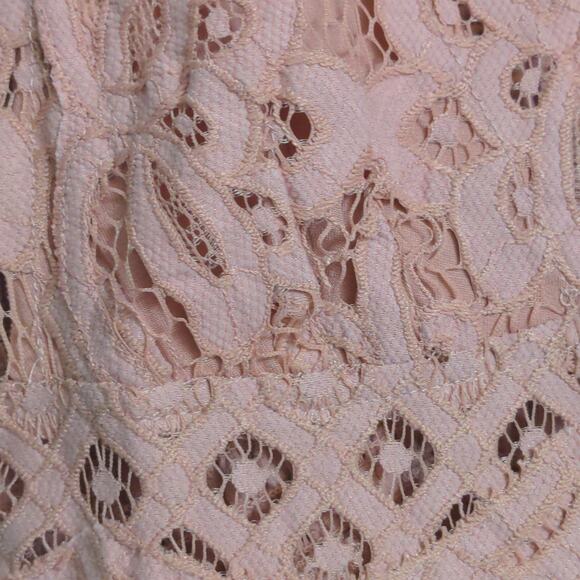 Free People Adella Slip Dress Mini Rose Lace Adjustable Ruffle Smocked M New - Picture 3 of 15